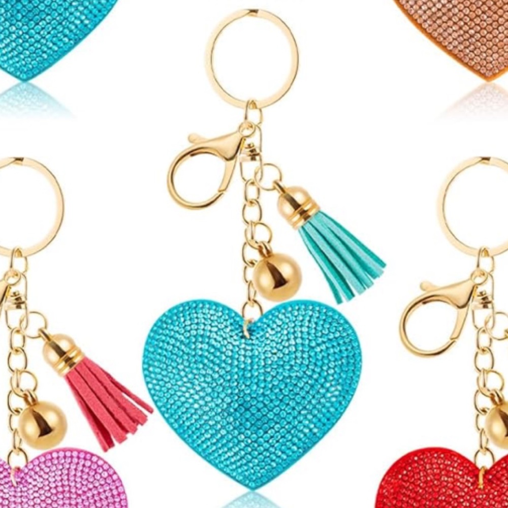 Teal Heart Keychain / Purse Charm